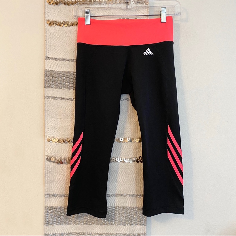 ADIDAS Neon Capri Climalite Workout Leggings Crop